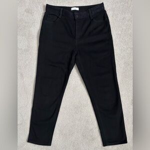 Oak + Fort Cotton Straight Leg Tapered Jeans Black Size 28